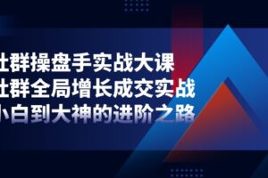 社群操盘手实战大课：社群全局增长成交实战，小白到大神的进阶之路