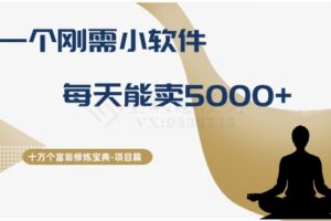 十万个富翁修炼宝典之17.一个刚需小软件，每天能卖5000+