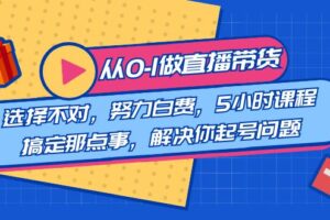 （8541期）教您从0-1做直播带货：选择不对，努力白费，5小时课程搞定那点事，解决…