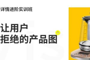 （3325期）嘿马电商详情进阶实训班，打造让用户无法拒绝的产品图（12节课）