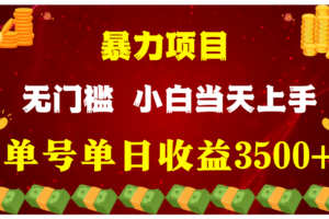 闷声发财项目，一天收益至少3500+，相信我，能赚钱和会赚钱根本不是一回事