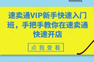 速卖通VIP新手快速入门班，手把手教你在速卖通快速开店