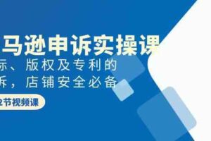 亚马逊申诉实战课，商标、版权及专利的申诉，店铺安全必备