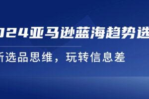 （11703期）2024亚马逊蓝海趋势选法，全新选品思维，玩转信息差