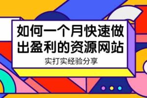 （9078期）某收费培训：如何一个月快速做出盈利的资源网站（实打实经验分享）-无水印