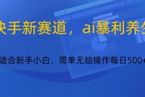 快手新赛道，ai暴利养生，0基础的小白也可以轻松操作轻松日入500+