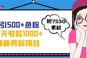 （7292期）日引500+色粉，一天收款1000+九月份最新男粉项目（附753G素材）