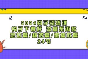 （12097期）2024钩子·引流课：钩子下得好 流量不再愁，定位篇/标签篇/破播放篇/24节