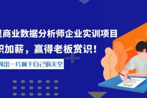 （3869期）《阿里商业数据分析师企业实训项目》升职加薪，赢得老板赏识！