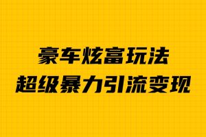 （6873期）豪车炫富独家玩法，暴力引流多重变现，手把手教学