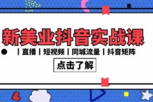 新美业抖音实战课丨直播丨短视频丨同城流量丨抖音矩阵（30节课）