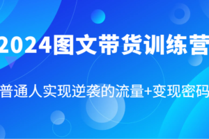 2024图文带货训练营，普通人实现逆袭的流量+变现密码（87节课）