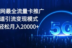 （10608期）2024全网最全流量卡推广多渠道引流变现模式，小白轻松月入20000+