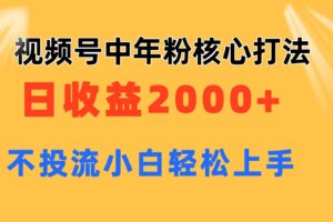 （11205期）视频号中年粉核心玩法 日收益2000+ 不投流小白轻松上手