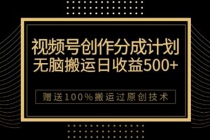 视频号分成计划与私域双重变现，纯搬运无技术，日入3~5位数【揭秘】