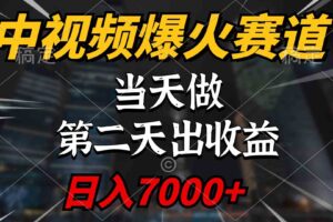 （9773期）中视频计划爆火赛道，当天做，第二天见收益，轻松破百万播放，日入7000+