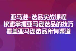 亚马逊选品实战课程，快速掌握亚马逊选品的技巧，覆盖亚马逊选品所有渠道