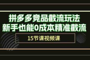 拼多多竞品截流玩法，新手也能0成本精准截流（15节课）