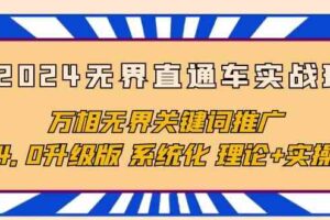 （10075期）2024无界直通车实战班，万相无界关键词推广，4.0升级版 系统化 理论+实操