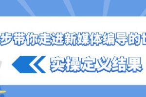 （8762期）一步带你走进 新媒体编导的世界，实操定义结果（17节课）