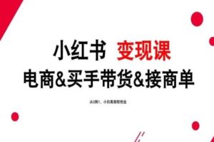 2024年最新小红书变现课，电商&买手带货&接商单，从0到1，小白高效轻创业