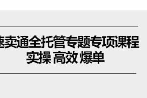 速卖通全托管专题专项课程，实操 高效 爆单（11节课）