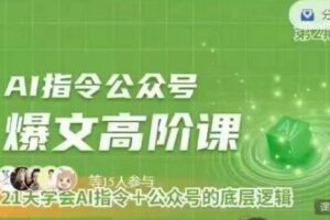 Ai指令公众号高阶课，学会ai指令+公众号的底层逻辑