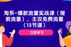 （7658期）淘系-爆款流量实战课（搜索流量），主攻免费流量（13节课）