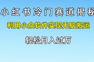 小红书冷门赛道揭秘,利用小众软件实现无脑搬运，轻松月入过万