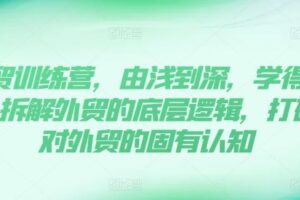 外贸训练营，由浅到深，学得超快，拆解外贸的底层逻辑，打破你对外贸的固有认知