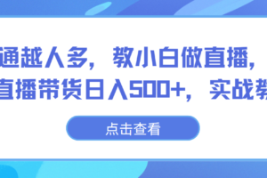 越普通越人多，教小白做直播，不露脸直播带货日入500+，实战教学