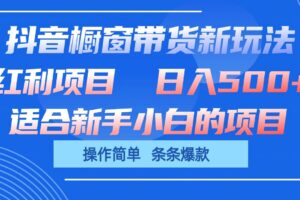 抖音橱窗带货新玩法，单日收益500+，操作简单，条条爆款