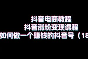 （11436期）抖音电商教程：抖音涨粉变现课程：如何做一个赚钱的抖音号（18节）