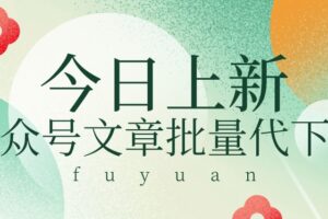 信息差兼职小项目，公众号文章批量下载，零成本月收益3000+【视频+软件】