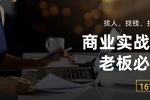 商业实战课【老板必学】：找人、找钱、找方向（16节课）