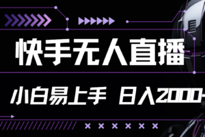 （11603期）快手无人直播，小白易上手，轻轻松松日入2000+