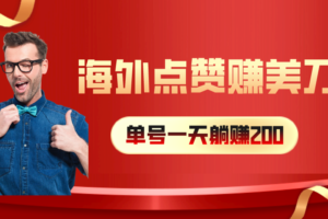 （10506期）海外视频点赞赚美刀，一天收入200+，小白长期可做