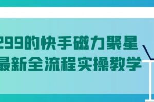 值1299的快手磁力聚星5月最新全流程实操教学【揭秘】