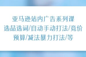 （11429期）亚马逊站内广告系列课：选品选词/自动手动打法/竞价预算/减法暴力打法/等