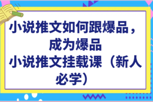 小说推文如何跟爆品，成为爆品，小说推文挂载课（新人必学）