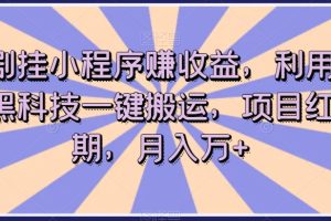 短剧挂小程序赚收益，利用软件黑科技一键搬运，项目红利期，月入万+【揭秘】