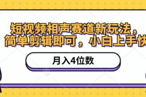 （10586期）短视频相声赛道新玩法，简单剪辑即可，月入四位数（附软件+素材）