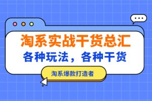 （5067期）淘系实战干货总汇：各种玩法，各种干货，淘系爆款打造者！