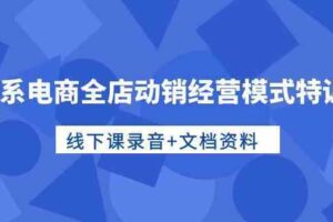 淘系电商全店动销经营模式特训营，线下课录音+文档资料