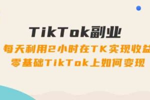 TikTok副业课：每天利用2小时在TK实现收益，零基础TikTok上如何变现（34节）