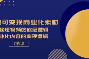 （11829期）打造可变现商业化素材，爆款短视频的底层逻辑，商业化内容的变现逻辑-7节