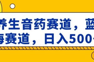 养生音药赛道，蓝海赛道，日入500+【揭秘】