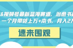 抖音&视频号最新蓝海赛道，治愈书籍带货，一个月带货上万+本书，月入2万＋【揭秘】