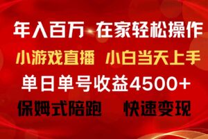 （9533期）年入百万 普通人翻身项目 ，月收益15万+，不用露脸只说话直播找茬类小游…