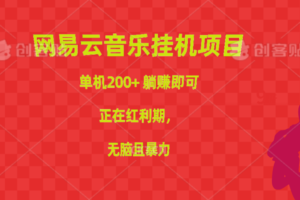 （10577期）网易云音乐挂机项目，单机200+，躺赚即可，正在红利期，无脑且暴力